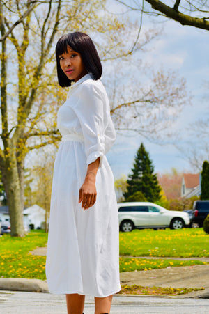 Easy Breezy | White Button Down Maxi Dress