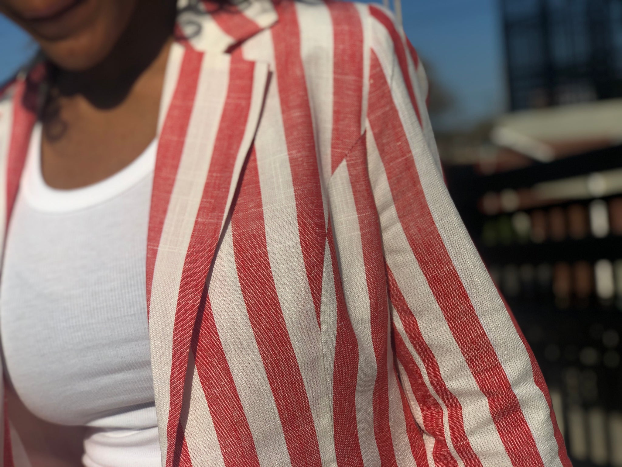 Issa Boss | Red Striped Blazer