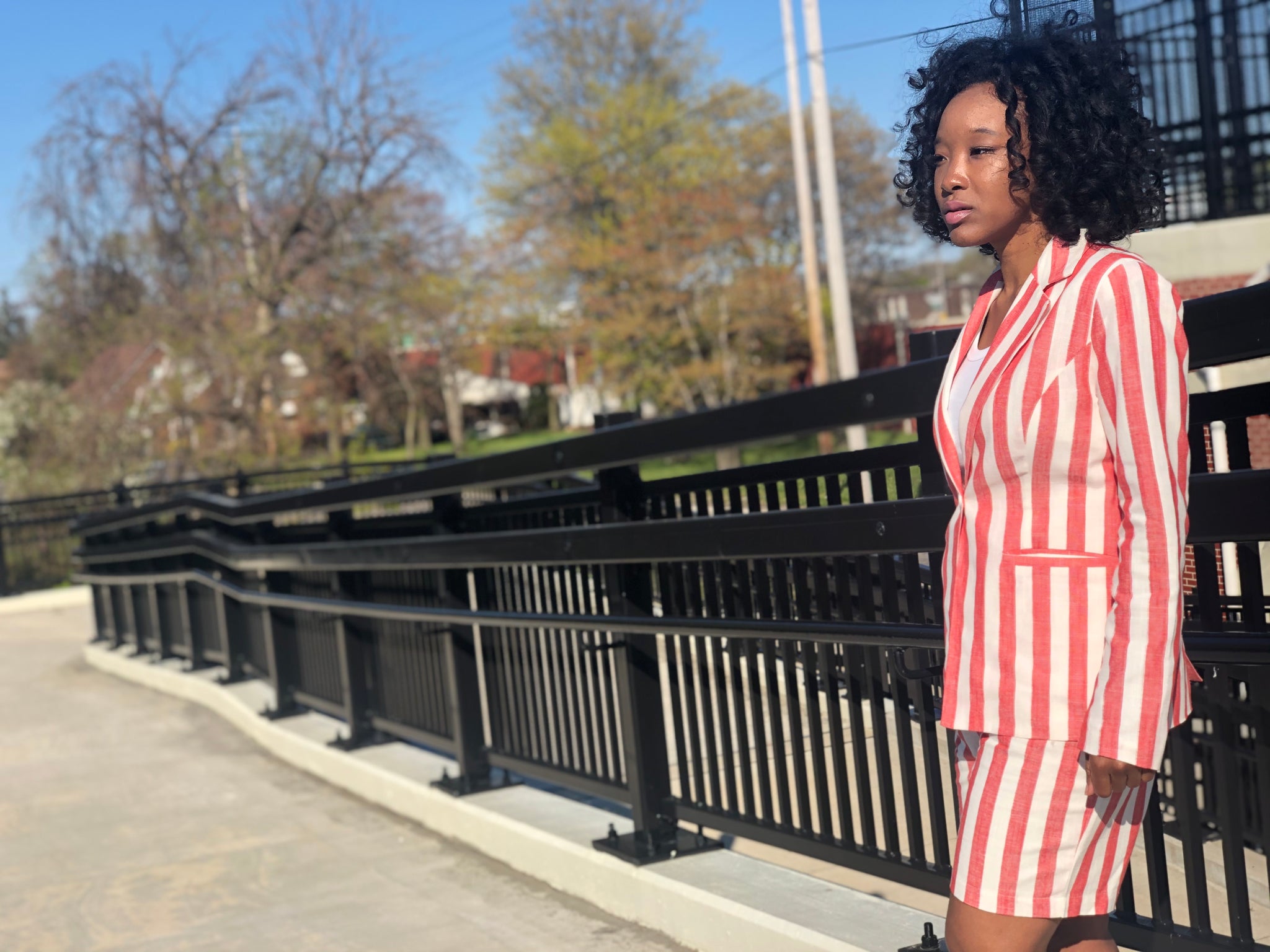 Issa Boss | Red Striped Blazer