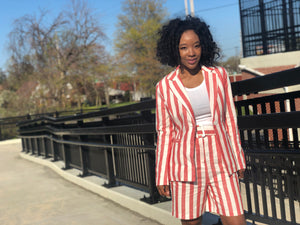 Issa Boss | Red Striped Blazer