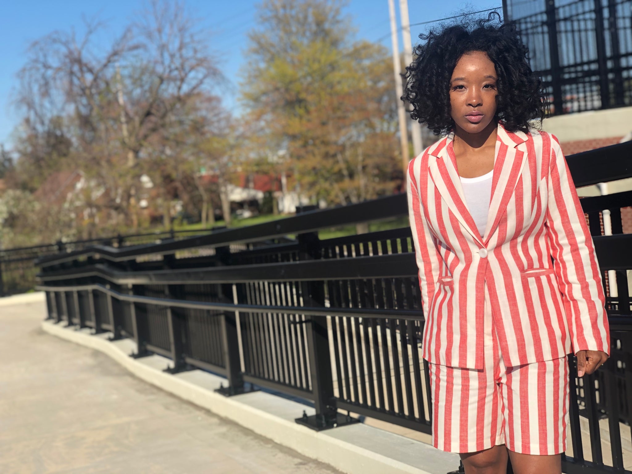 Issa Boss | Red Striped Blazer